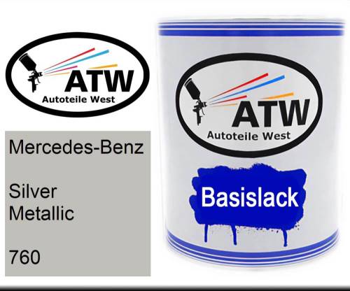 Mercedes-Benz, Silver Metallic, 760: 1L Lackdose, von ATW Autoteile West.